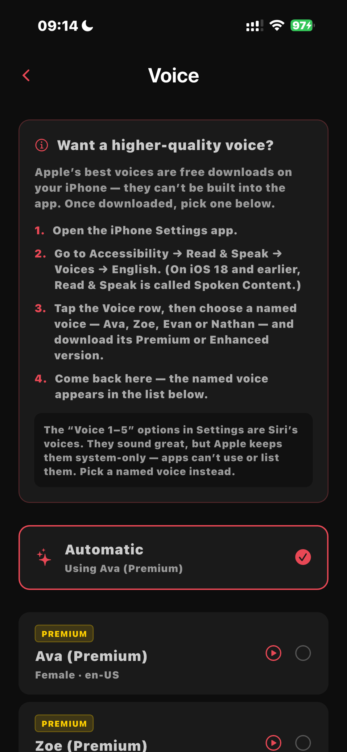 Voice picker
